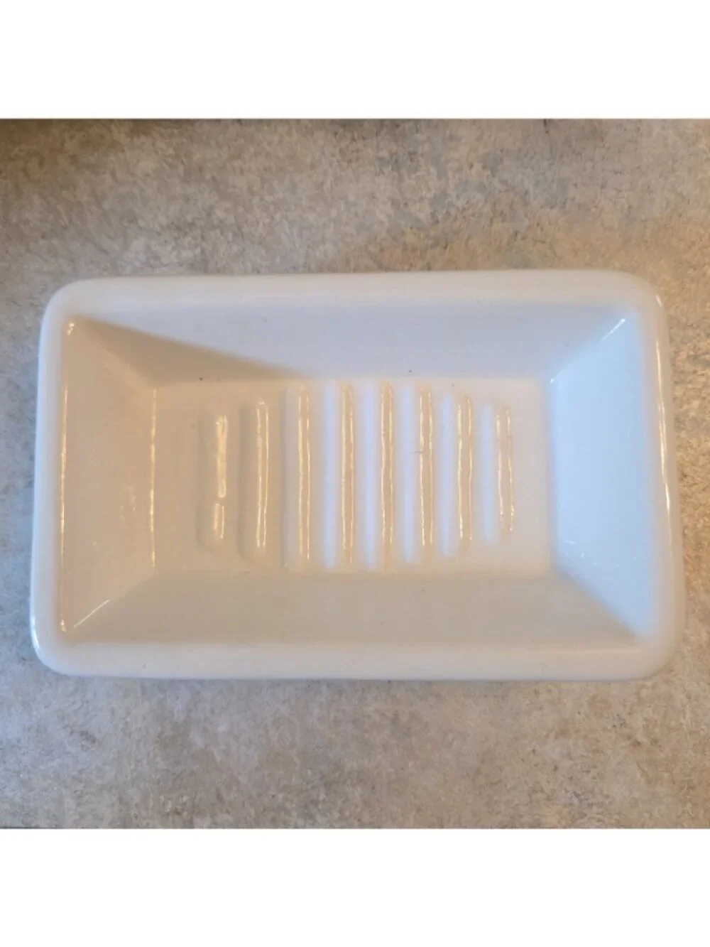 White Ceramic Soap Dish with Wrought Iron Holder Scrolled Brown Metal EUC
